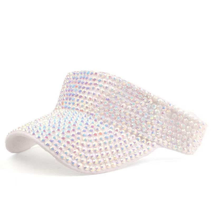 Rhinestones Sport Sun Visor Adjustable Summer Cap Visor Caps for Women (102)